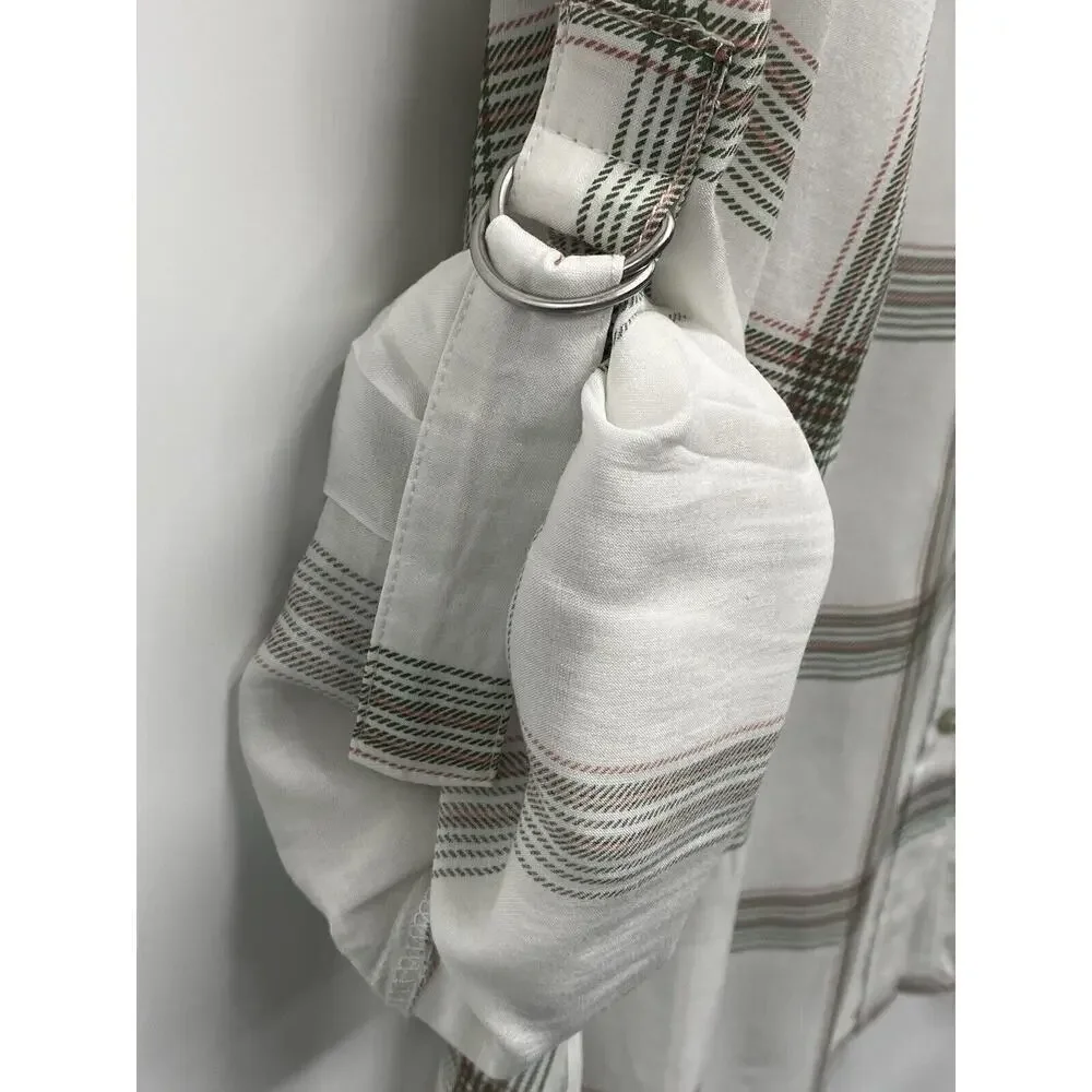 Jane + Delancey Women’s Button Front Top White Plaid Green Classic Neutral Sz 2x - Picture 7 of 8